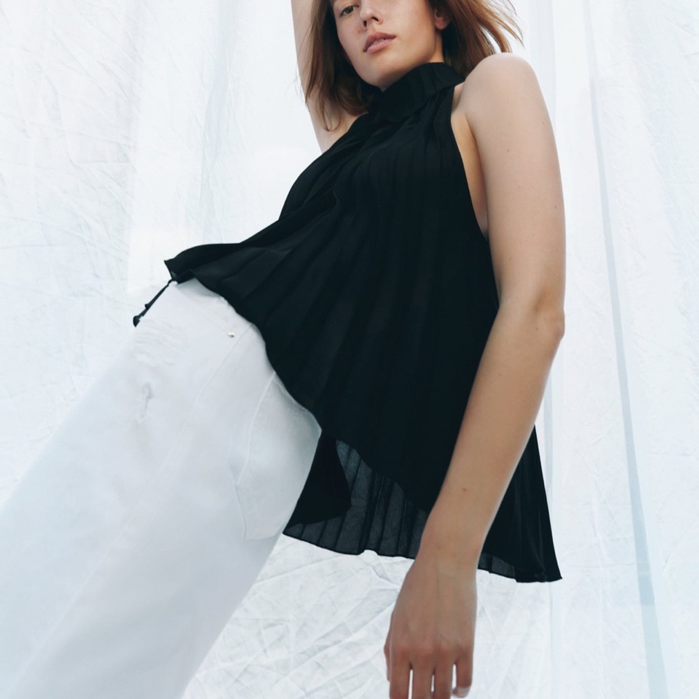 Zara Pleated Halter Top